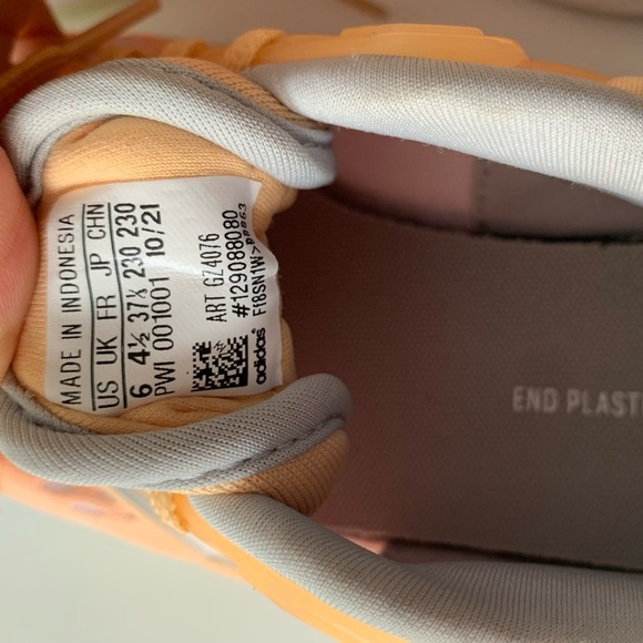 Adidas EQ21 Run Orange Round Toe Low Top Lace Up Running Shoes Size 6 - Picture 8 of 8